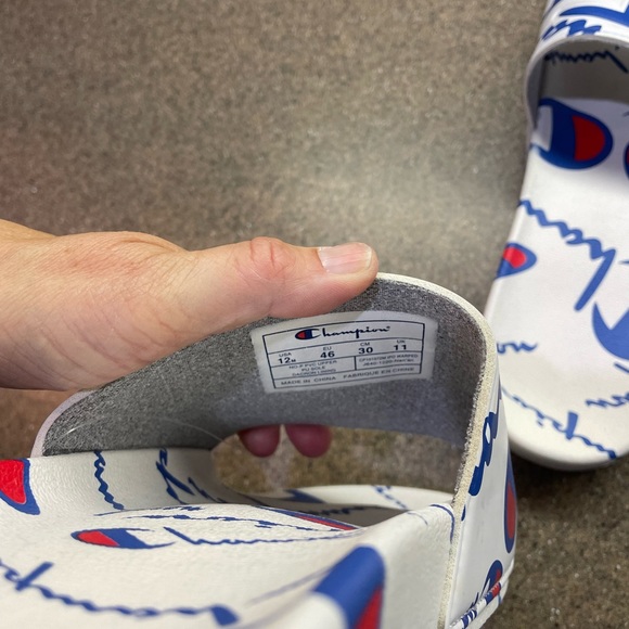 🆕 Champion IPO Warped Slides Shower Shoes Men’s Size 12 - Picture 8 of 8